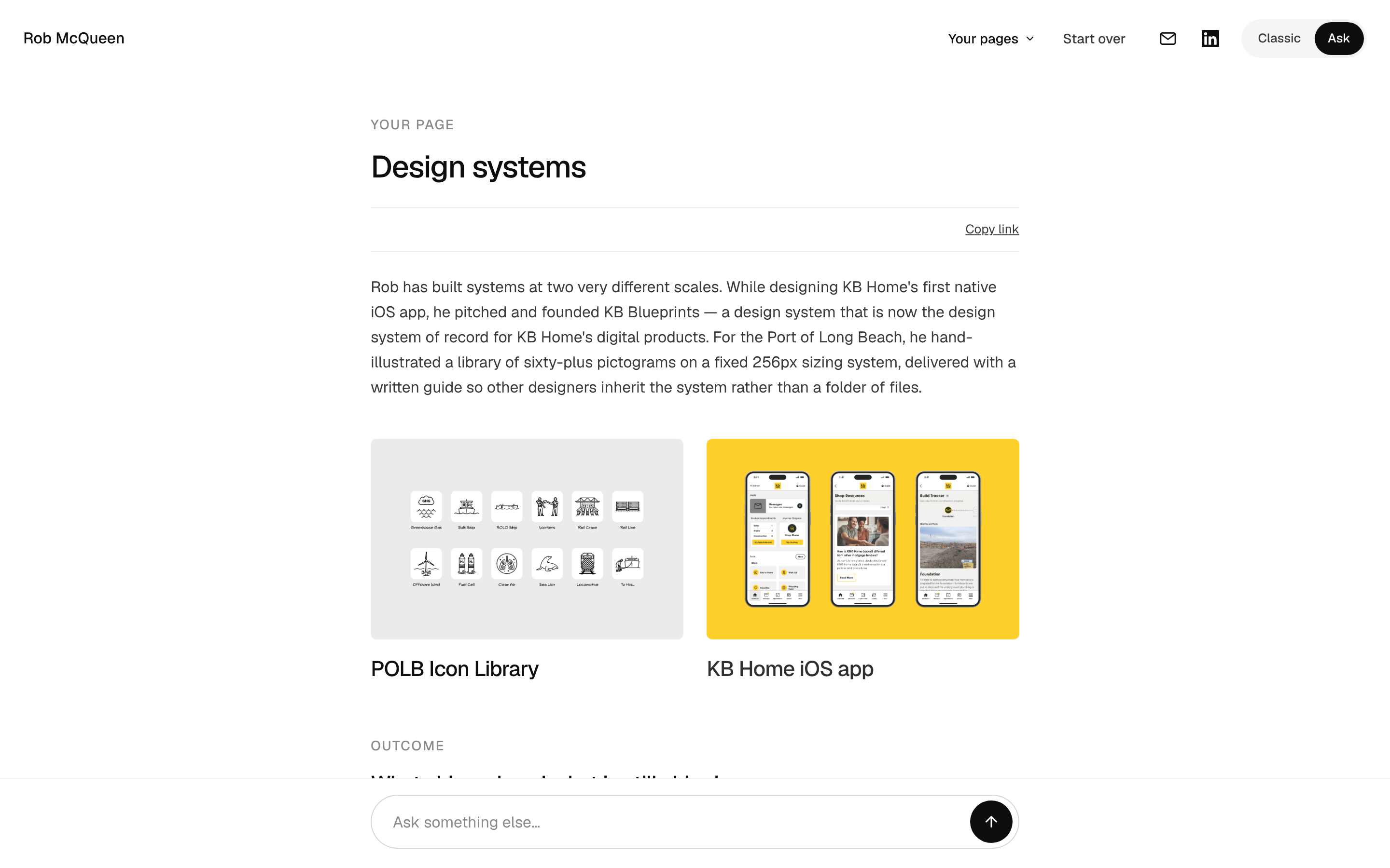 Generative UI portfolio